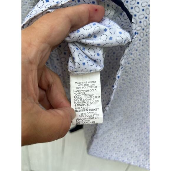 Silverstone Geometric Print Modern Fit Button Up S - Picture 6 of 7